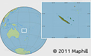 Satellite Location Map of New Caledonia, savanna style outside