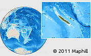 Satellite Location Map of New Caledonia, shaded relief outside