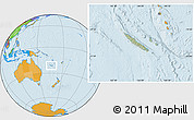 Savanna Style Location Map of New Caledonia, political outside, hill shading