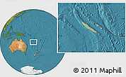 Savanna Style Location Map of New Caledonia, satellite outside, hill shading