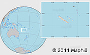 Shaded Relief Location Map of New Caledonia, gray outside