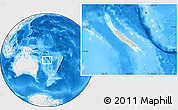 Shaded Relief Location Map of New Caledonia, lighten, desaturated, land only