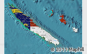 Flag Map of New Caledonia, satellite outside