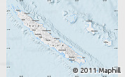 Gray Map of New Caledonia, single color outside