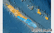 Political Map of New Caledonia, darken