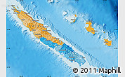 Political Map of New Caledonia, physical outside