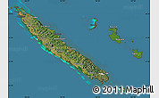 Satellite Map of New Caledonia, darken, desaturated, land only