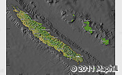 Satellite Map of New Caledonia, darken, desaturated