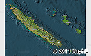 Satellite Map of New Caledonia, darken