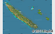 Satellite Map of New Caledonia, lighten, desaturated, land only