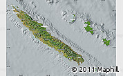 Satellite Map of New Caledonia, lighten, semi-desaturated