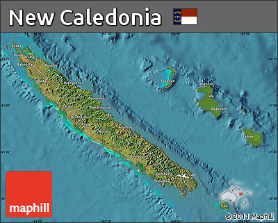Satellite Map of New Caledonia, political outside, satellite sea