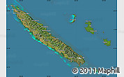 Satellite Map of New Caledonia, semi-desaturated, land only