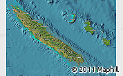 Satellite Map of New Caledonia, shaded relief outside, satellite sea