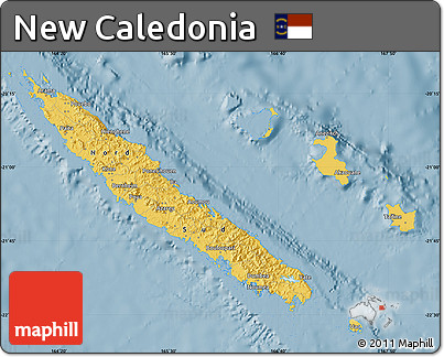 Savanna Style Map of New Caledonia, single color outside