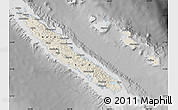 Shaded Relief Map of New Caledonia, desaturated