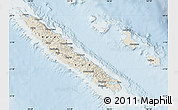 Shaded Relief Map of New Caledonia, lighten