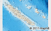 Shaded Relief Map of New Caledonia, political outside, shaded relief sea