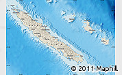 Shaded Relief Map of New Caledonia, satellite outside, shaded relief sea