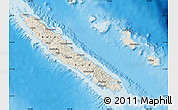 Shaded Relief Map of New Caledonia, single color outside