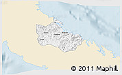 Classic Style 3D Map of Houaïlou, single color outside