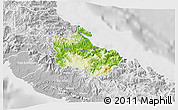 Physical 3D Map of Houaïlou, lighten, desaturated