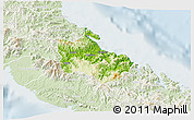 Physical 3D Map of Houaïlou, lighten