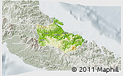 Physical 3D Map of Houaïlou, lighten, semi-desaturated
