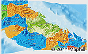 Physical 3D Map of Houaïlou, political outside
