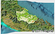 Physical 3D Map of Houaïlou, satellite outside