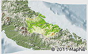 Physical 3D Map of Houaïlou, semi-desaturated