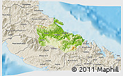 Physical 3D Map of Houaïlou, shaded relief outside