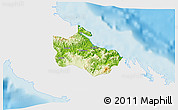 Physical 3D Map of Houaïlou, single color outside