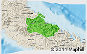 Political 3D Map of Houaïlou, shaded relief outside
