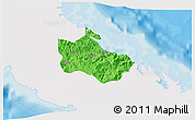 Political 3D Map of Houaïlou, single color outside