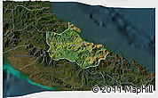 Satellite 3D Map of Houaïlou, darken