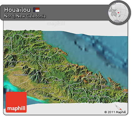 Satellite 3D Map of Houaïlou
