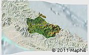 Satellite 3D Map of Houaïlou, lighten