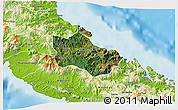 Satellite 3D Map of Houaïlou, physical outside