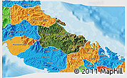 Satellite 3D Map of Houaïlou, political outside
