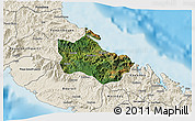 Satellite 3D Map of Houaïlou, shaded relief outside