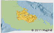 Savanna Style 3D Map of Houaïlou, single color outside