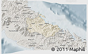 Shaded Relief 3D Map of Houaïlou, semi-desaturated