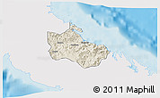 Shaded Relief 3D Map of Houaïlou, single color outside