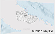 Silver Style 3D Map of Houaïlou, single color outside