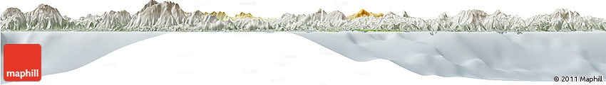 Physical Horizon Map of Houaïlou, lighten, semi-desaturated