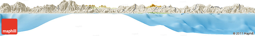 Physical Horizon Map of Houaïlou, shaded relief outside