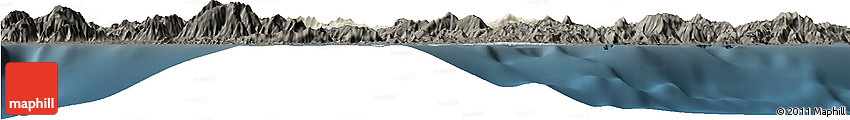 Shaded Relief Horizon Map of Houaïlou, darken