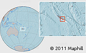 Gray Location Map of Houaïlou, highlighted country, highlighted parent region, hill shading