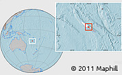 Gray Location Map of Houaïlou, highlighted parent region, hill shading